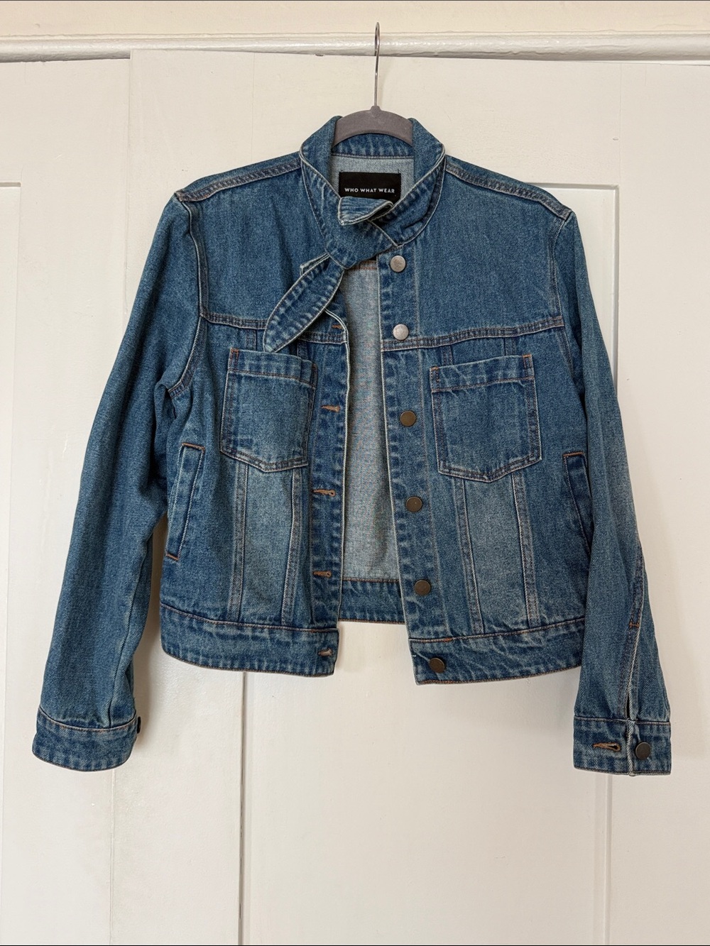 Who What Wear Denim Utility Jacket in S Blue